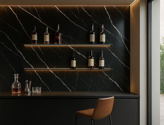3D Wall Panels From PVC With Glue Black 122x122x0.28cm