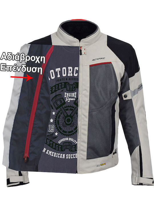 AGVpro Fox Winter Men's Motorcycle Jacket Waterproof Black/Grey