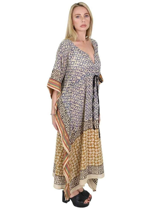 Aquablue Women's Maxi Caftan Beachwear Beige