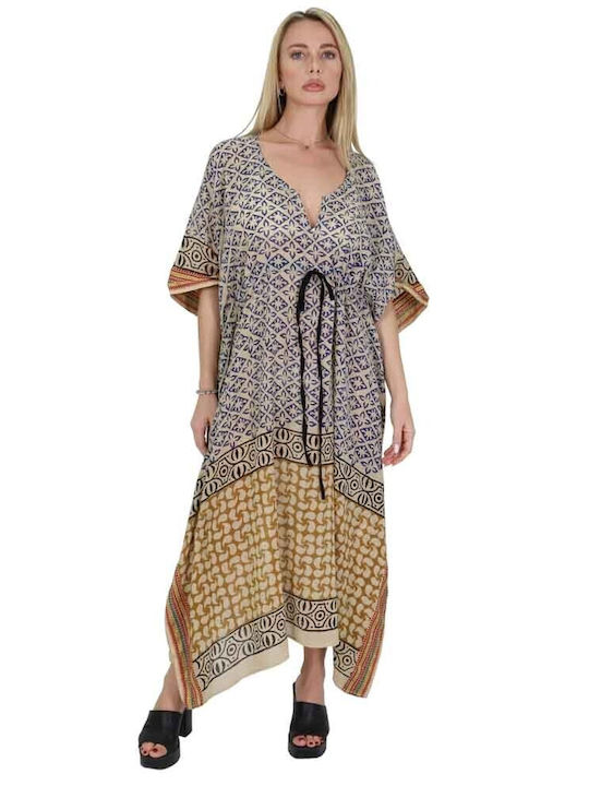 Aquablue Women's Maxi Caftan Beachwear Beige