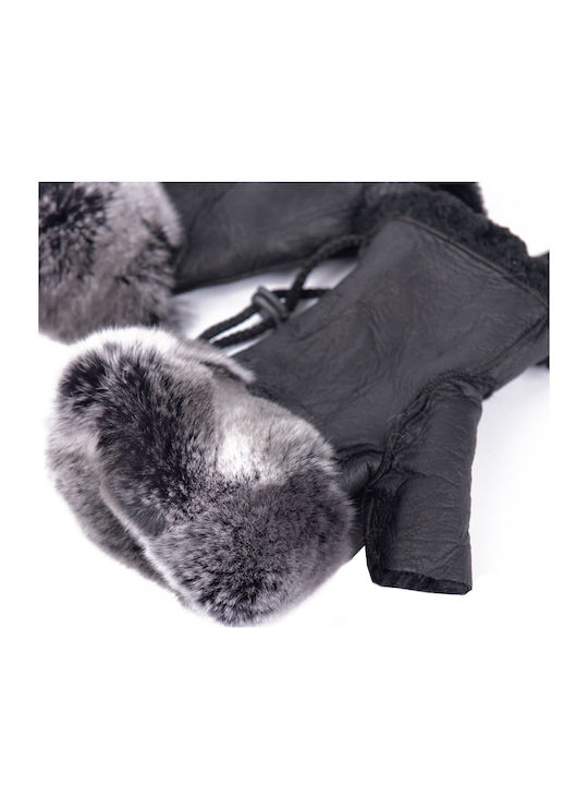Schwarz Leder Handschuhe
