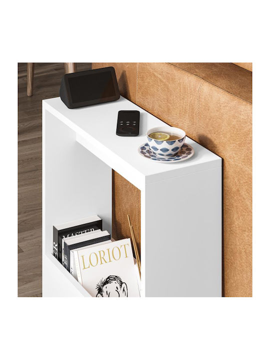 Rectangular Side Coffee Table Simpi Wooden White W55xL20xH60cm