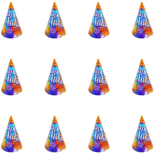 Pălărie De Petrecere Happy Birthday Înălțime 16 Cm Multicoloră