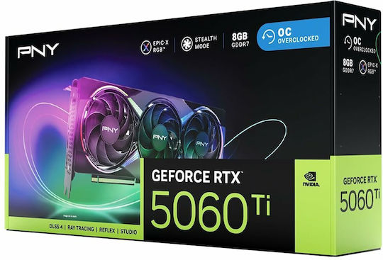 PNY GeForce RTX 5060 Ti 8GB GDDR7 EPIC-X RGB OC TRIPLE FAN Κάρτα Γραφικών