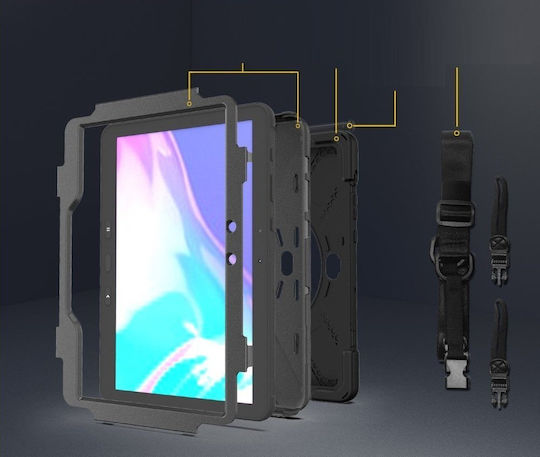 Erbord Umschlag Rückseite Drehbar Robust Schware (Samsung Galaxy Tab Active Pro, Active4 Pro)