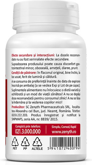 Zenyth N-Acetyl L-Carnitine cu Carnitină 550mg și Gust Energie 60 capace