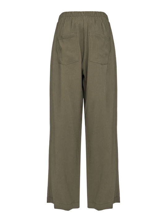 Moutaki Women's Fabric Palazzo Pants Olive