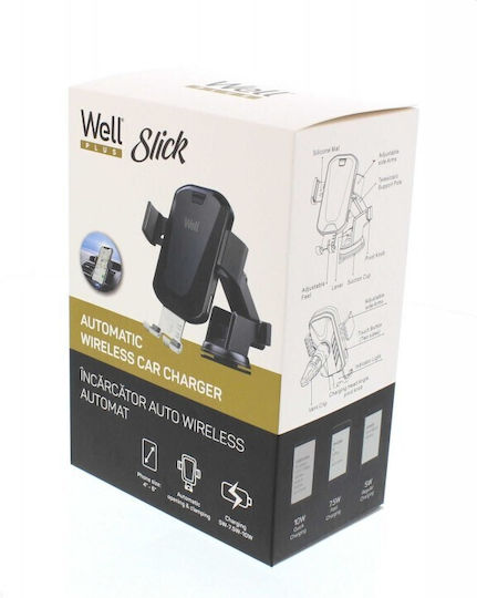 Wireless Qi Car Charger 4-6 Inch Phone Holder 360 Degree Fast Charging