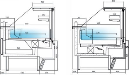 Infrico Βιτρίνα Κρεοπωλείου VBC 15 RCP Υ129xΠ156.2xΒ115cm