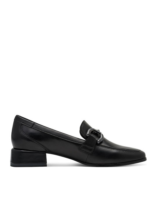 Leather Women's Moccasins in Black Color