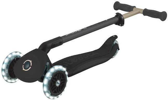 Globber Kids Scooter Foldable Globber Go Up Deluxe Lights 360° 3-Wheel with Seat for 15+ Months Black