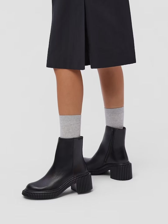Pix Leder Stiefeletten Damen Schwarz