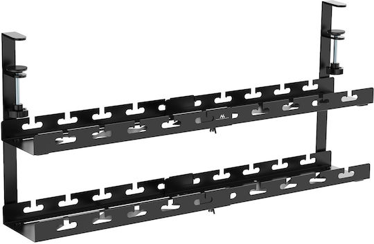 Maclean Under-desk Cable Organizer Max Load 5kg Max 728mm 2 Levels Black Mc-102 B