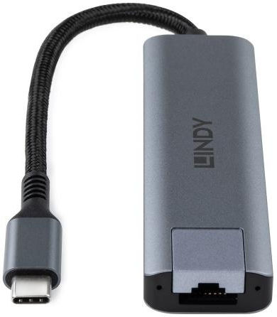Lindy Hub USB 3 Porturi USB 3.2 cu Conectare USB-A Ethernet Gri
