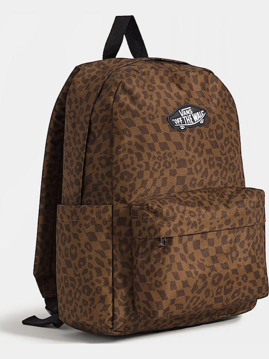 Vans Old Skool School Bag Backpack Junior High-High School Brown with Water Bottle Holder 18Liters