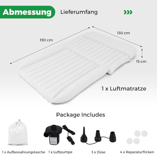 Costway Inflatable Beach Mattress Beige 190x130cm