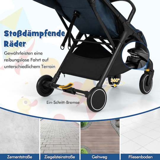 Costway Baby Stroller Suitable for Newborn Blue 6.6kg