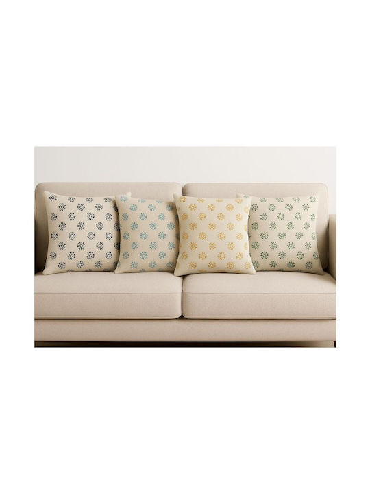 Sofa Cushion 100 Percent Cotton White 45x45cm