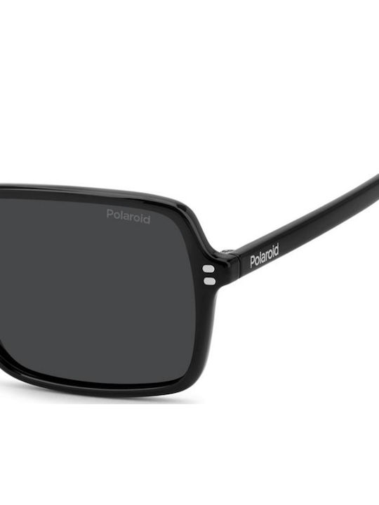 Polaroid Damentragen Sonnenbrille mit Schwarzem Horn umrandetem Rahmen und Grauen Gläsern PLD6247/S 807/M9