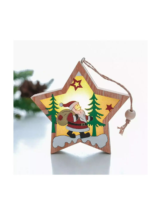 Stern Set Hängende Weihnachtsbaumschmuck Sterne Beleuchtete Holz 5 Stück