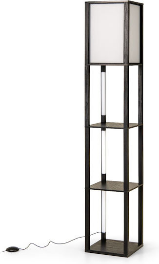 Bibliotecă Neagră Cu LED 29x29x163cm