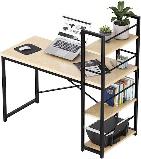 Schreibtisch Leader Holz mit Bücherregal Rosa 120x60x75cm