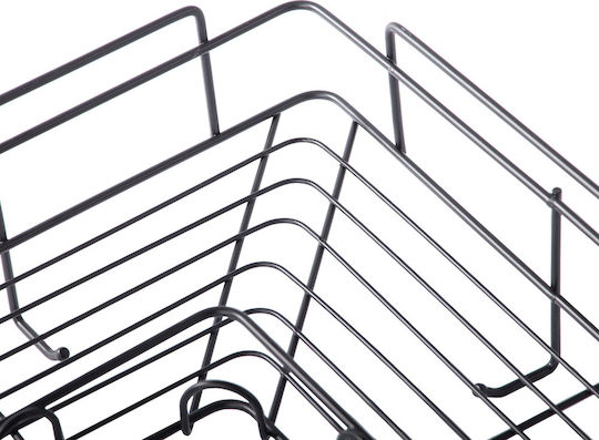 Verk Group Ecke An der Wand montiert Badezimmerregal Metallisch mit 1 Regalboden und Saugnäpfen 26x11.5x6cm Schwarz