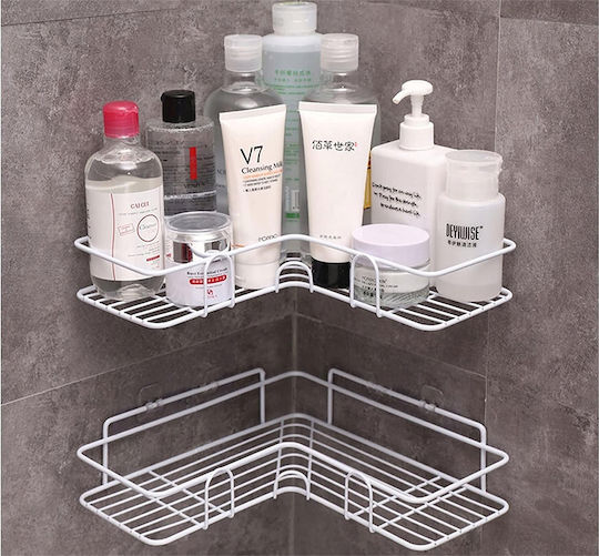 Verk Group Ecke An der Wand montiert Badezimmerregal Metallisch 26x11.5x6cm Weiß