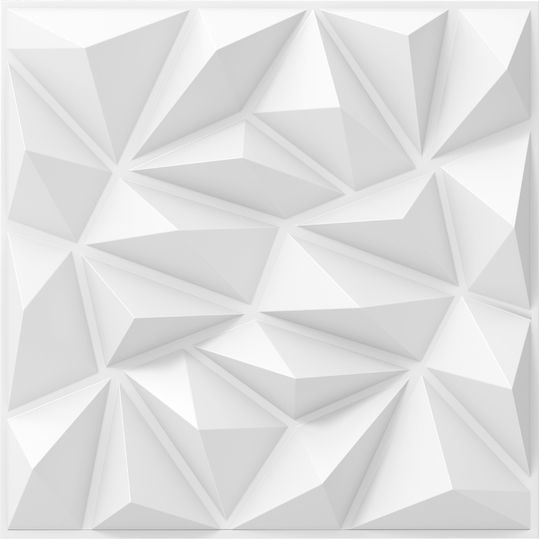 3D Wandpaneele aus PVC mit Kleber Weiß 50x50cm