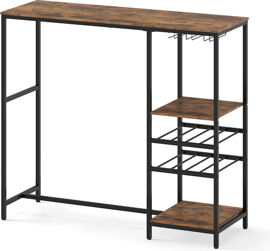 Table Kitchen Wooden with Metal Frame Brown 121x41x105.5cm