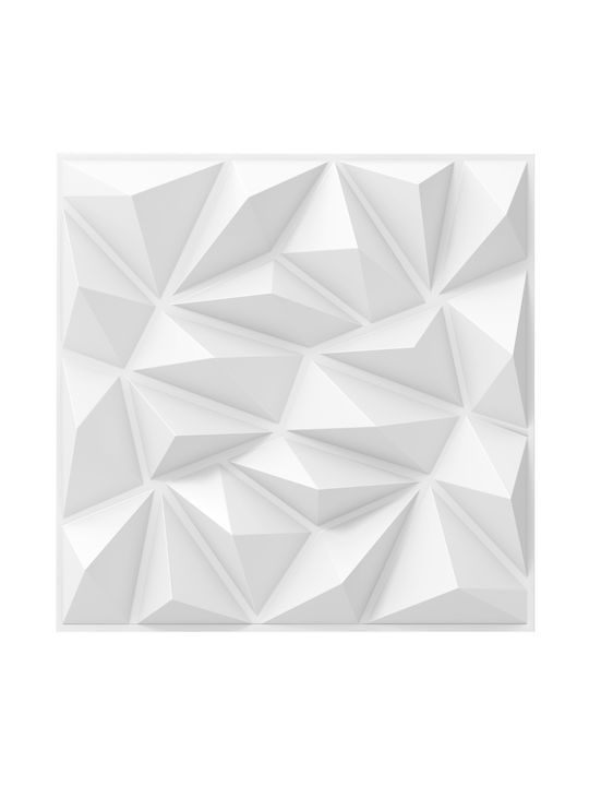 Costway Σετ 20 Τμχ Αυτοκόλλητα 3d Πάνελ Τοίχου 50 X 50 Εκ Λευκό Hz10363wh
