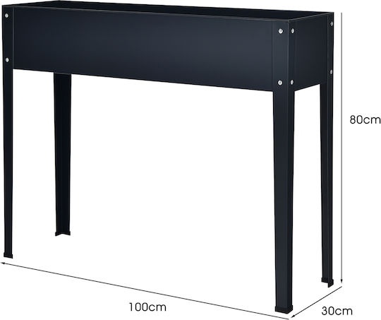Costway Ζαρντινιέρα Μεταλλική Γκρι Απόχρωση 100x30x80εκ.
