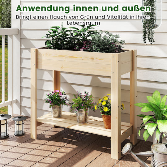 Costway Planter Box Lemn Natural Wood Costway Planter Box Lemn Natural Wood