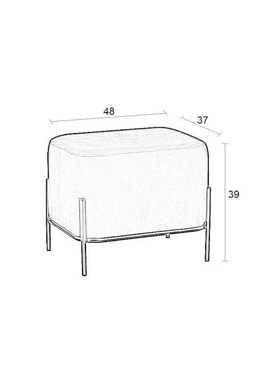 Stool For Living Room Upholstered with Velvet Bella Beige 48x37x39cm