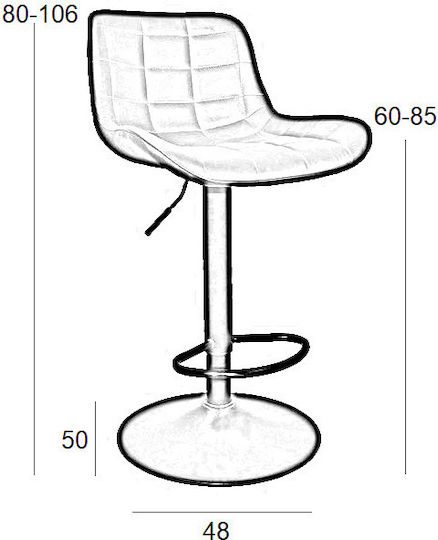 Scaune Bar Bar93 cu Spătar & Înălțime Reglabilă Gri 48x50x60buc