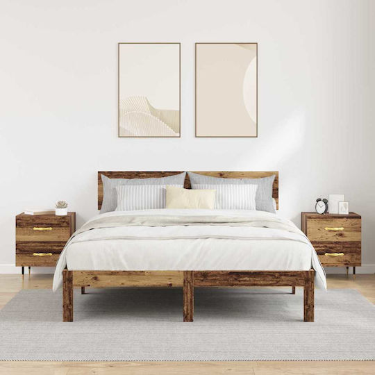 Комоди Дървени с Метални Крака Old wood 2бр 40x35x47.5см