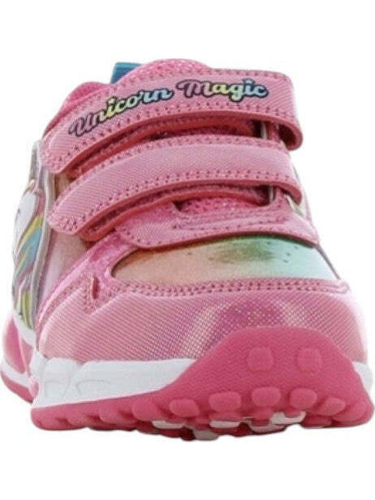 Magic Παιδικά Sneakers Ανατομικά με Σκρατς & Φωτάκια Φούξια