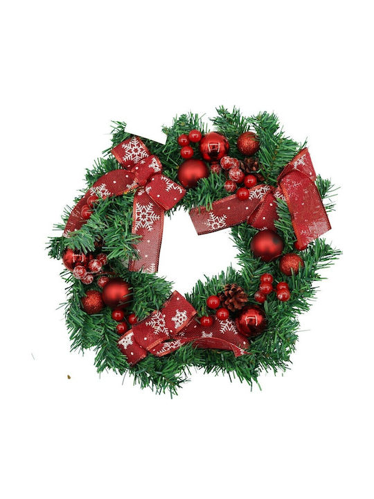 Weihnachtsdekoration Kunststoff Kranz mit Durchmesser 35cm.