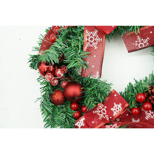 Crăciun Decorativ Plastic Coroană de flori cu Diametru 35cm.