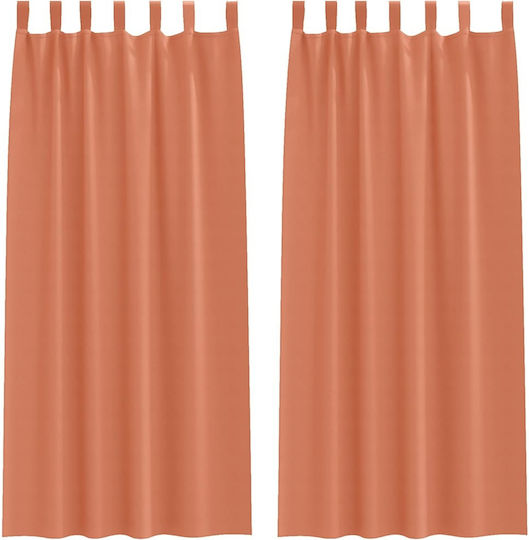 vidaXL Perdele Cu Bretele Portocalii 140x260cm vidaXL Perdele Cu Bretele Portocalii 140x260cm
