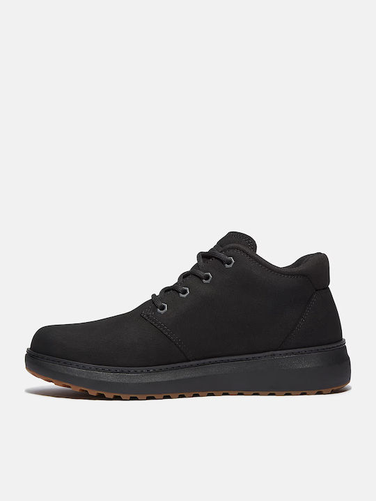 Leather Black Men's Boots Waterproof