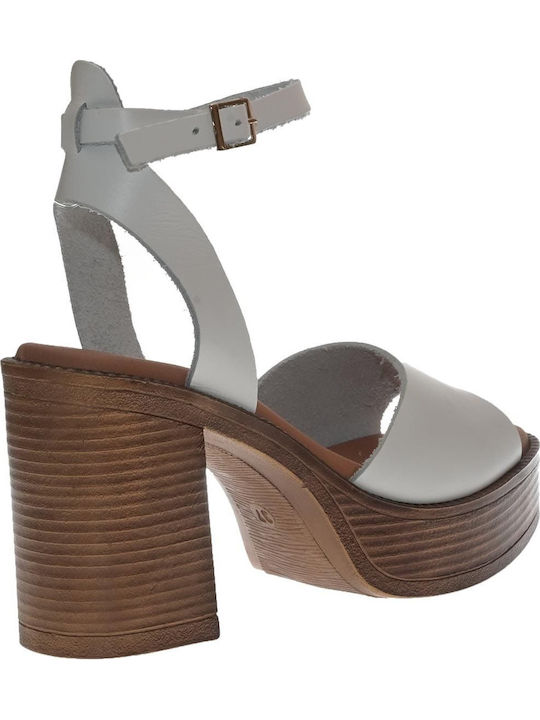 Leder Sandalen Weiß