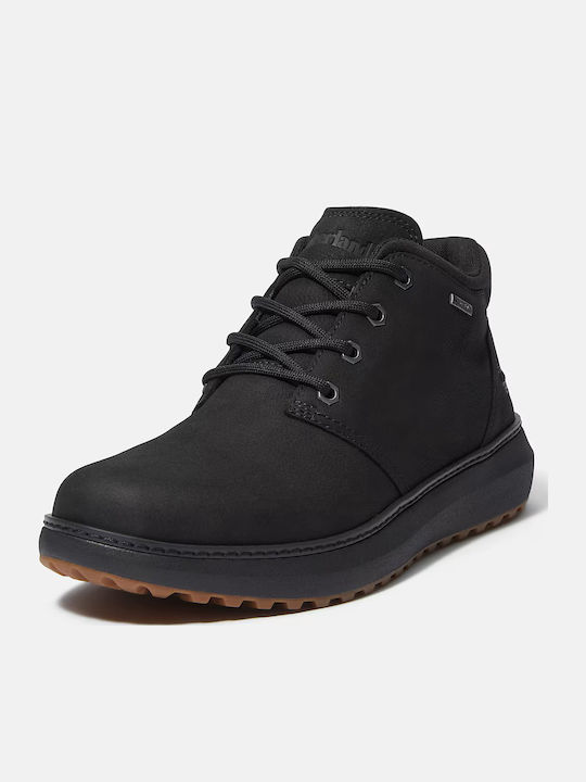 Leather Black Men's Boots Waterproof