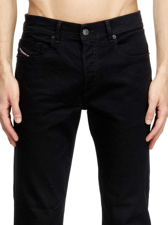 Men's Elastic Jeans Pants with Regular Tapered Fit Black