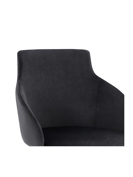 Ivy Dining Room Velvet Armchair Black 53x55x79cm 2pcs