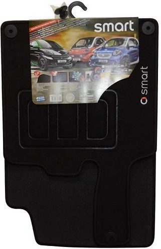 3Lines Μπροστινά Πατάκια 2τμχ για Smart ForTwo 2007-2015 Μαύρο / Γκρι
