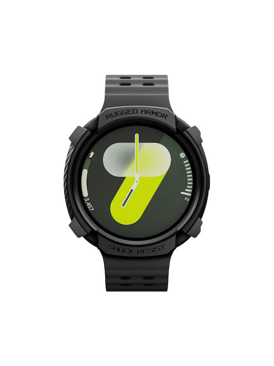 Spigen Rugged Armor Silikonhülle in Schwarz Farbe für Galaxy Watch8 40mm