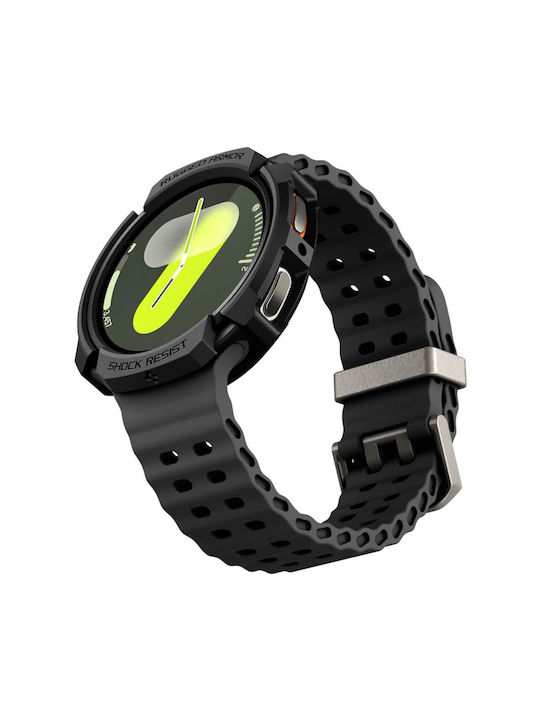 Spigen Rugged Armor Silikonhülle in Schwarz Farbe für Galaxy Watch8 40mm
