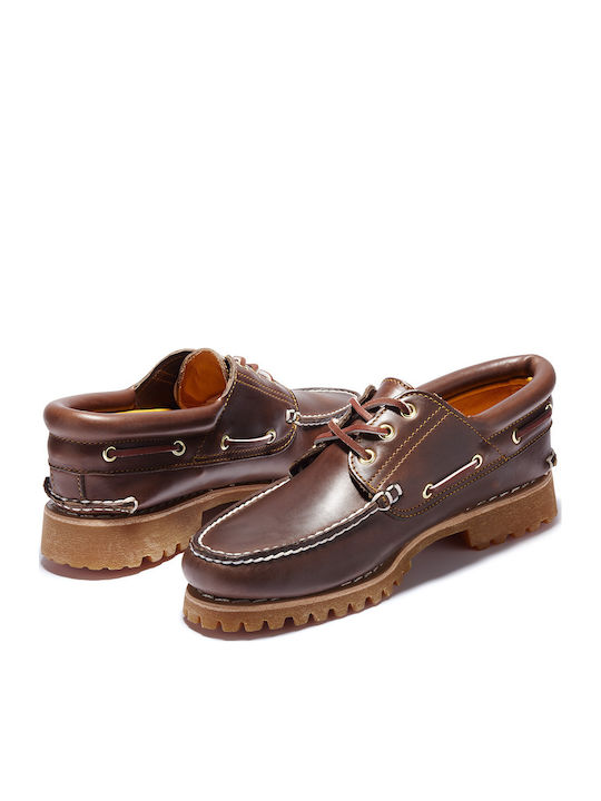 Men's Leather Boat Shoes Brown