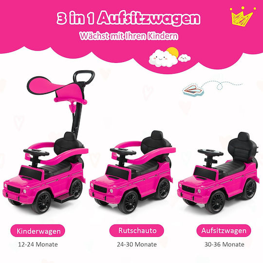 Costway Baby Walker Car Ride On with Sounds TQ10076PI Pink